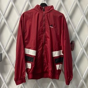 Vintage Adidas Hooder Red Windbreaker - M